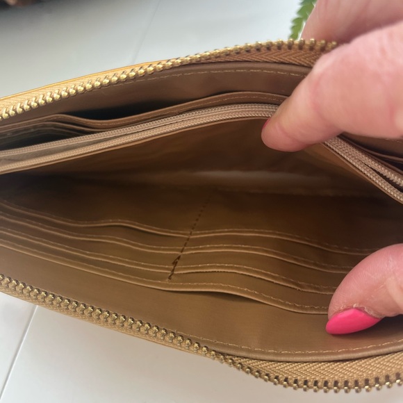 NWOT Michael Kors wallet wristlet long gold shiny All Over Logo - Picture 12 of 15